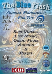The Blue Flash Surfing Fundraiser Event Poster